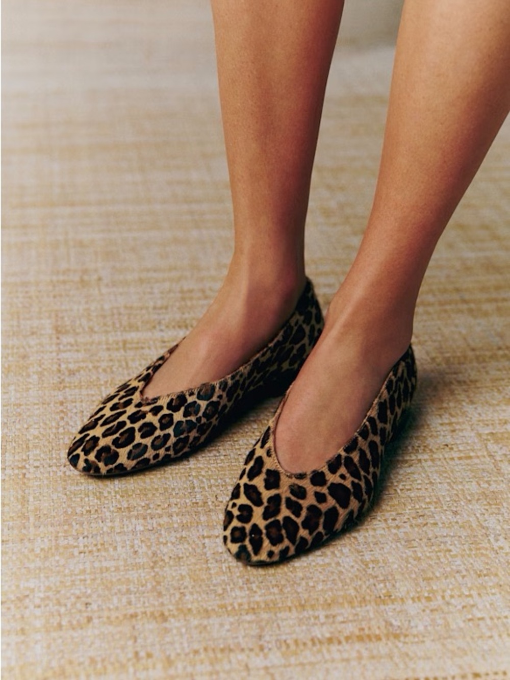 SÉZANE MATILDA LOW BALLET FLATS Leopard Print Brown/Black - Picture 7 of 14